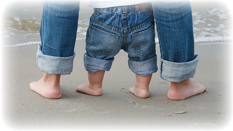 bare feet at the beach
